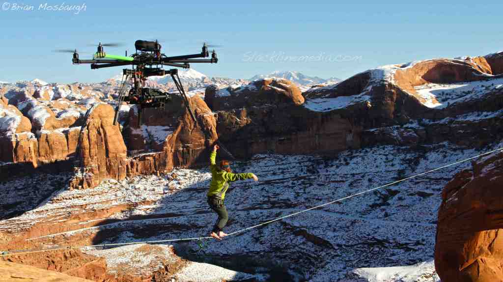 Scott Rogers sending Mario during sub-zero temperatures in Moab, UT.
