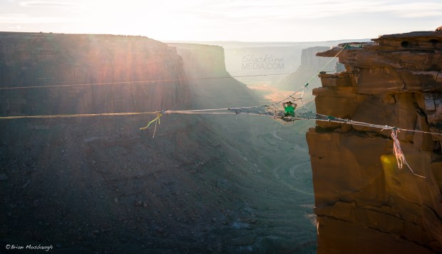 Richard Webb hanging out in Moab as usual. Thanks Andy Lewis for your master riggings skills and creativity!